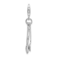 Amore La Vita Sterling Silver Rhodium-plated Polished 3-D Cutlery Charm with Fancy Lobster Clasp view 1