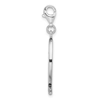 Amore La Vita Sterling Silver Rhodium-plated Polished Antiqued Wwjd Ichthus Charm with Fancy Lobster Clasp view 2