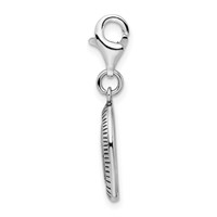 Amore La Vita Sterling Silver Rhodium-plated Polished Antiqued Sister Charm with Fancy Lobster Clasp view 2
