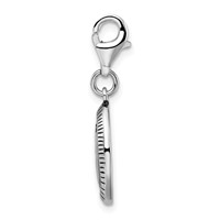 Amore La Vita Sterling Silver Rhodium-plated Polished Antiqued Survivor Charm with Fancy Lobster Clasp view 2
