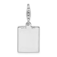 Amore La Vita Sterling Silver Rhodium-plated Polished Bingo Card Charm with Fancy Lobster Clasp view 3