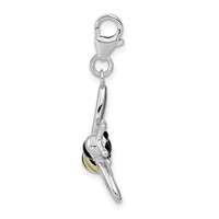 Amore La Vita Sterling Silver Rhodium-plated Polished Enameled 3-D Bubble Bee Charm with Fancy Lobster Clasp view 2