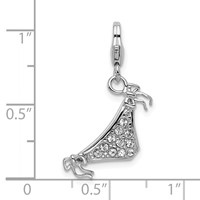 Amore La Vita Sterling Silver Rhodium-plated Polished 3-D Enameled Bikini Bottom Charm with Fancy Lobster Clasp view 4