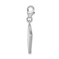 Amore La Vita Sterling Silver Rhodium-plated Polished 3-D Enameled Swarovski Crystal Ace Charm with Fancy Lobster Clasp view 2