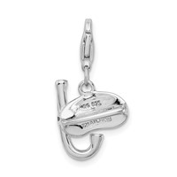 Amore La Vita Sterling Silver Rhodium-plated Polished 3-D Enameled Snorkel Charm with Fancy Lobster Clasp view 3
