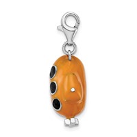 Amore La Vita Sterling Silver Rhodium-plated Polished 3-D Enameled Submarine Charm with Fancy Lobster Clasp view 2