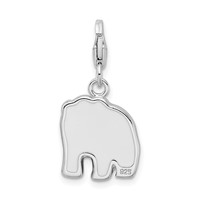 Amore La Vita Sterling Silver Rhodium-plated Polished Enameled Panda Bear Charm with Fancy Lobster Clasp view 3