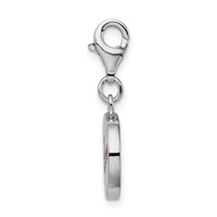 Amore La Vita Sterling Silver Rhodium-plated Polished Enameled Love Charm with Fancy Lobster Clasp view 2