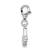 Amore La Vita Sterling Silver Rhodium-plated Polished XO Charm with Fancy Lobster Clasp view 2