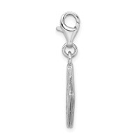Amore La Vita Sterling Silver Rhodium-plated Polished 3-D Passport Charm with Fancy Lobster Clasp view 2