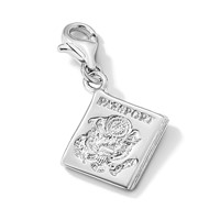 Amore La Vita Sterling Silver Rhodium-plated Polished 3-D Passport Charm with Fancy Lobster Clasp view 5