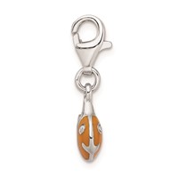 Sterling Silver Rhodium-plated 3-D Enameled Fish Charm with Lobster Clasp view 2