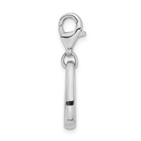 Sterling Silver Rhodium-plated Polished & Antiqued Fire Symbol Charm with Lobster Clasp view 2