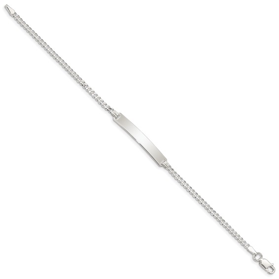 Sterling Silver Curb Link ID Bracelet