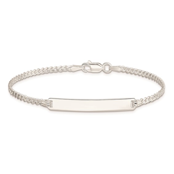 Sterling Silver Curb Link ID Bracelet