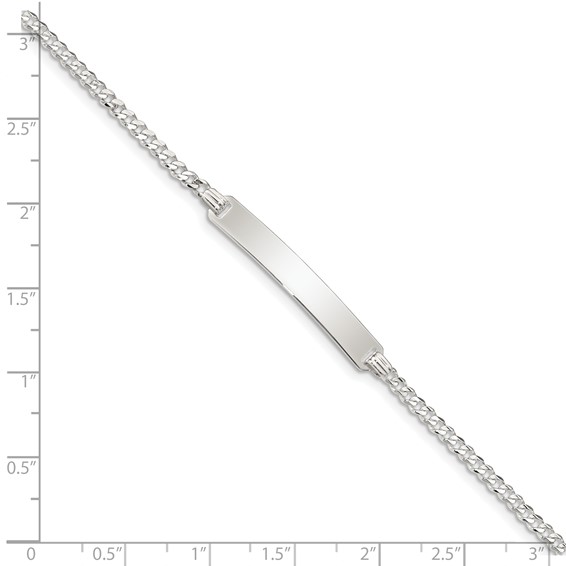 Sterling Silver Curb Link ID Bracelet