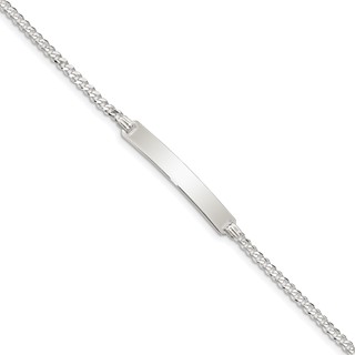 Sterling Silver Curb Link ID Bracelet