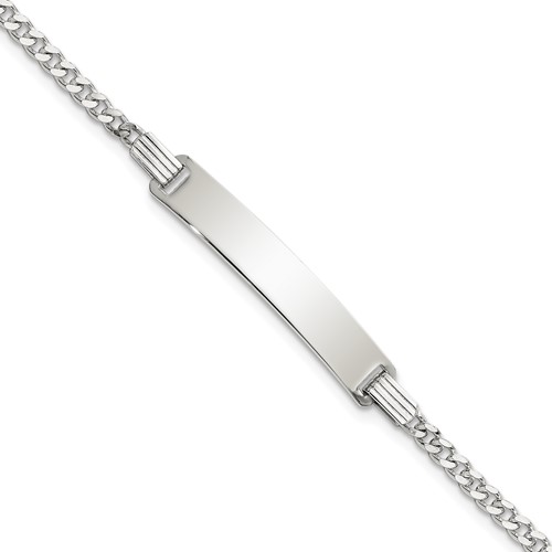 Sterling Silver Curb Link ID Bracelet
