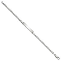 Sterling Silver Curb Link ID Bracelet view 2