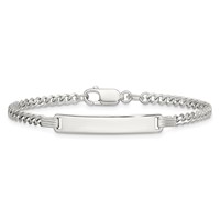 Sterling Silver Curb Link ID Bracelet view 3