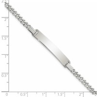 Sterling Silver Curb Link ID Bracelet view 5