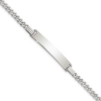 Sterling Silver Curb Link ID Bracelet view 1
