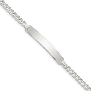 Sterling Silver Curb Link ID Bracelet
