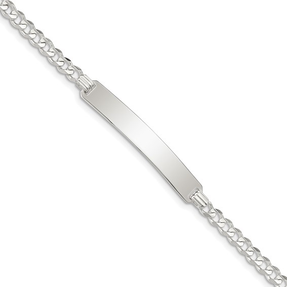 Sterling Silver Curb Link ID Bracelet