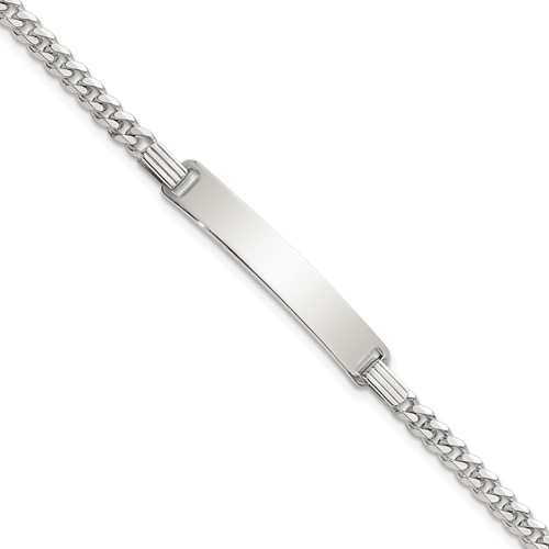 Sterling Silver Curb Link ID Bracelet