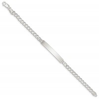 Sterling Silver Curb Link ID Bracelet view 3