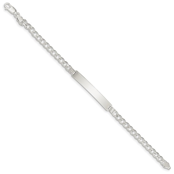 Sterling Silver Curb Link ID Bracelet