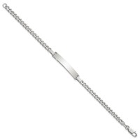 Sterling Silver Curb Link ID Bracelet view 2