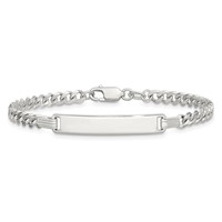 Sterling Silver Curb Link ID Bracelet view 4