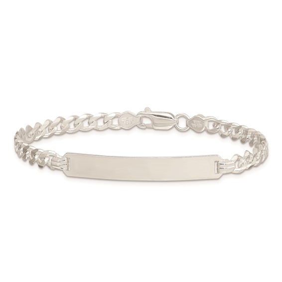 Sterling Silver Curb Link ID Bracelet