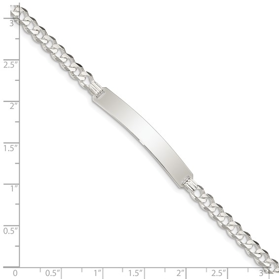 Sterling Silver Curb Link ID Bracelet