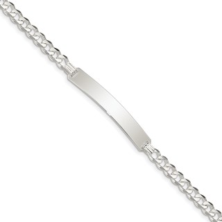 Sterling Silver Curb Link ID Bracelet