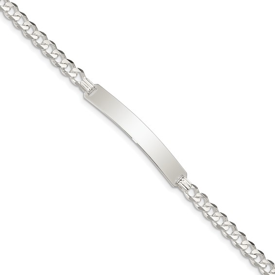 Sterling Silver Curb Link ID Bracelet