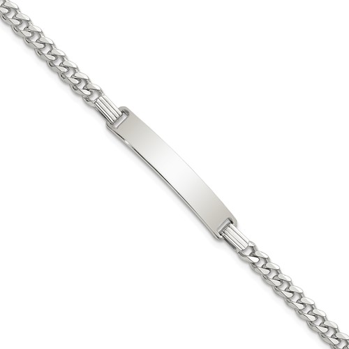 Sterling Silver Curb Link ID Bracelet