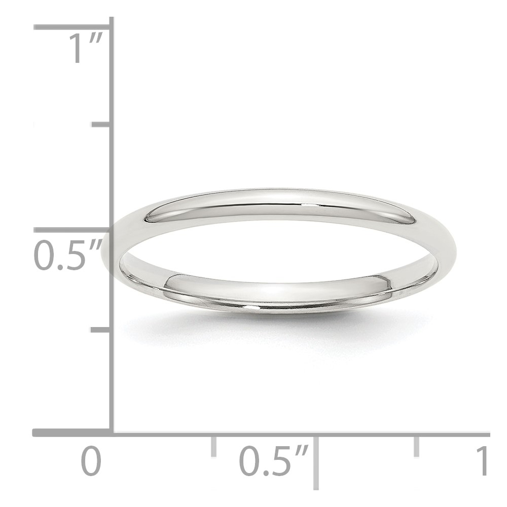 Sterling Silver 2mm Comfort Fit Size 4 Band (QCF020-4)