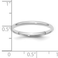 Sterling Silver Rhodium-plated 2mm Comfort Fit Band - Size 4 view 4