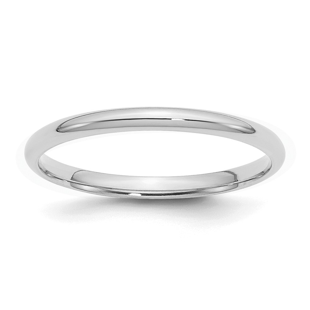 Sterling Silver Rhodium-plated 2mm Comfort Fit Band - Size 4