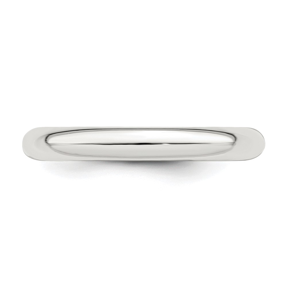 Sterling Silver Rhodium-plated 3mm Comfort Fit Size 10 Band (QCF030RH-10)