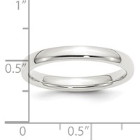 Sterling Silver 3mm Comfort Fit Band view 4