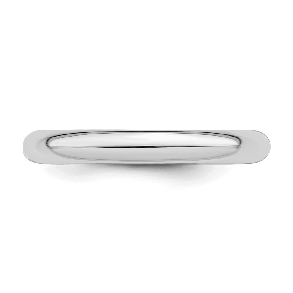 Sterling Silver Rhodium-plated 3mm Comfort Fit Size 10 Band (QCF030RH-10)
