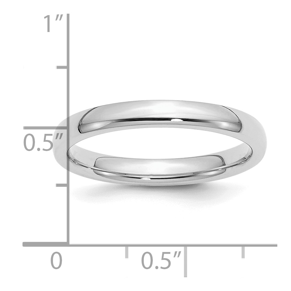 Sterling Silver Rhodium-plated 3mm Comfort Fit Size 9 Band (QCF030RH-9)
