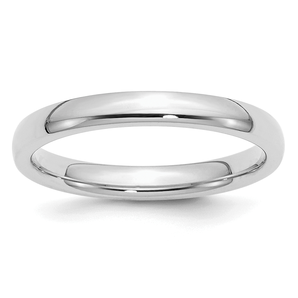 Sterling Silver Rhodium-plated 3mm Comfort Fit Size 10 Band (QCF030RH-10)