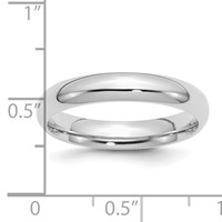 Sterling Silver Rhodium-plated 4mm Comfort Fit Band - Size 4 view 5