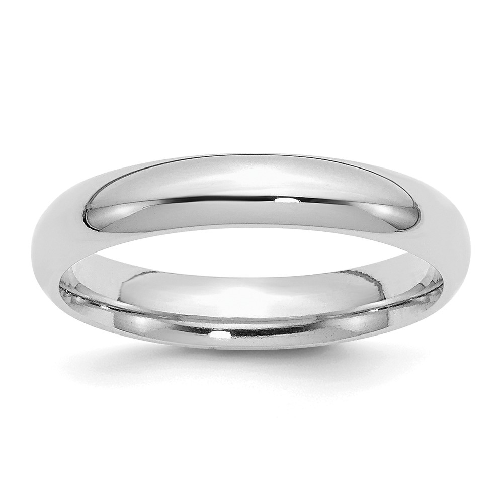 Sterling Silver Rhodium-plated 4mm Comfort Fit Band - Size 4