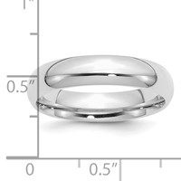 Sterling Silver Rhodium-plated 5mm Comfort Fit Band view 5