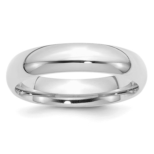 Sterling Silver Rhodium-plated 5mm Comfort Fit Band, Size 5